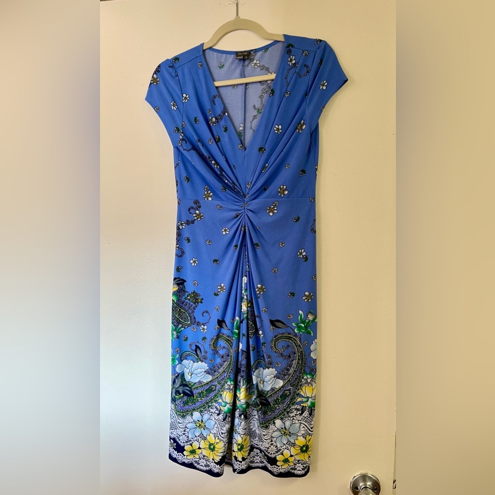 Blue Muse Dress with flowers